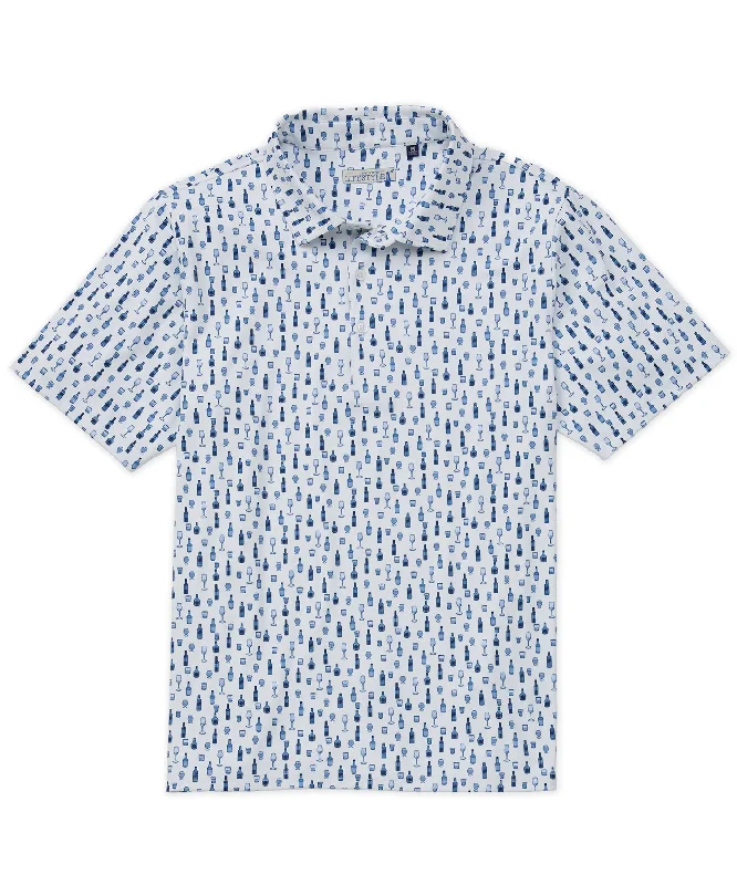 Westport Lifestyle Short Sleeve 'Bottles' Printed Performance Polo Knit Shirt