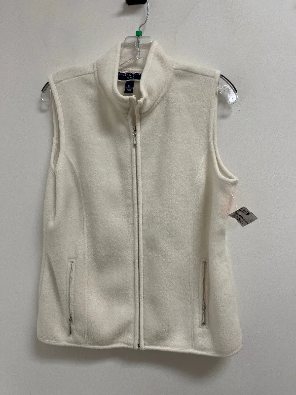 Vest Fleece By Karen Scott In White, Size: Lp