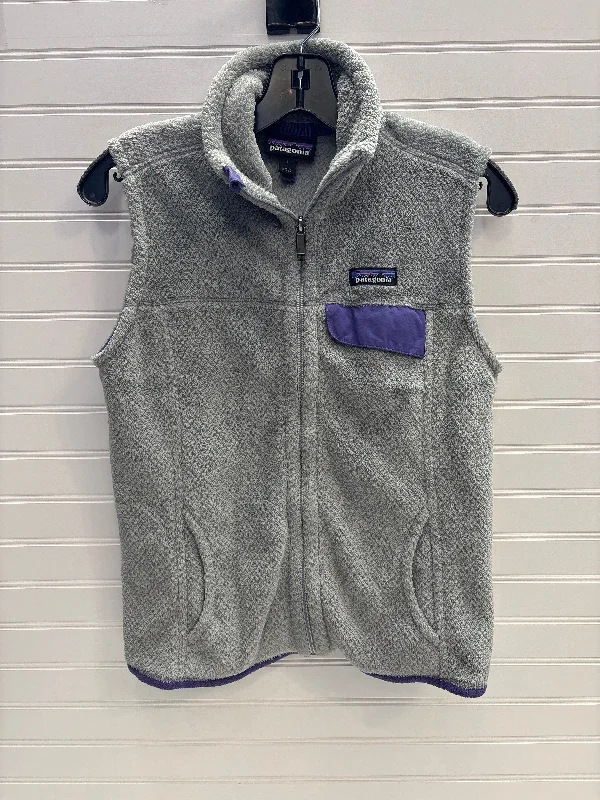 Vest Fleece By Patagonia In Grey & Purple, Size: S