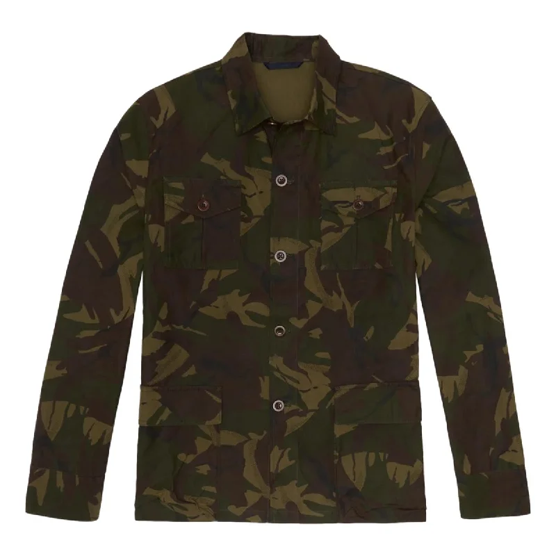 Military Jacket Camo Dry Waxed Poplin