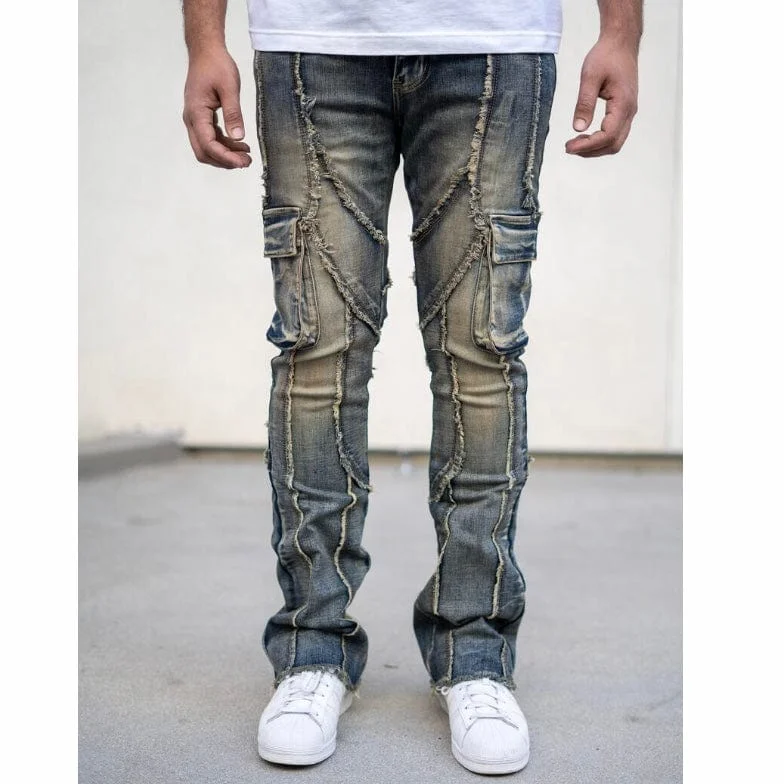 Damati Oliver Stacked Cargo Premium Denim (Dark Blue) DMT-995