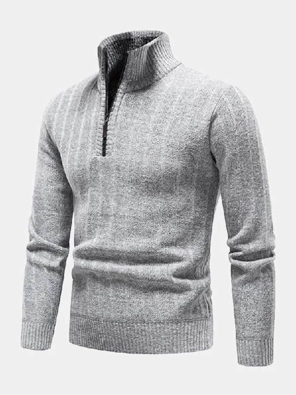 Textured Quarter Zip Sweater