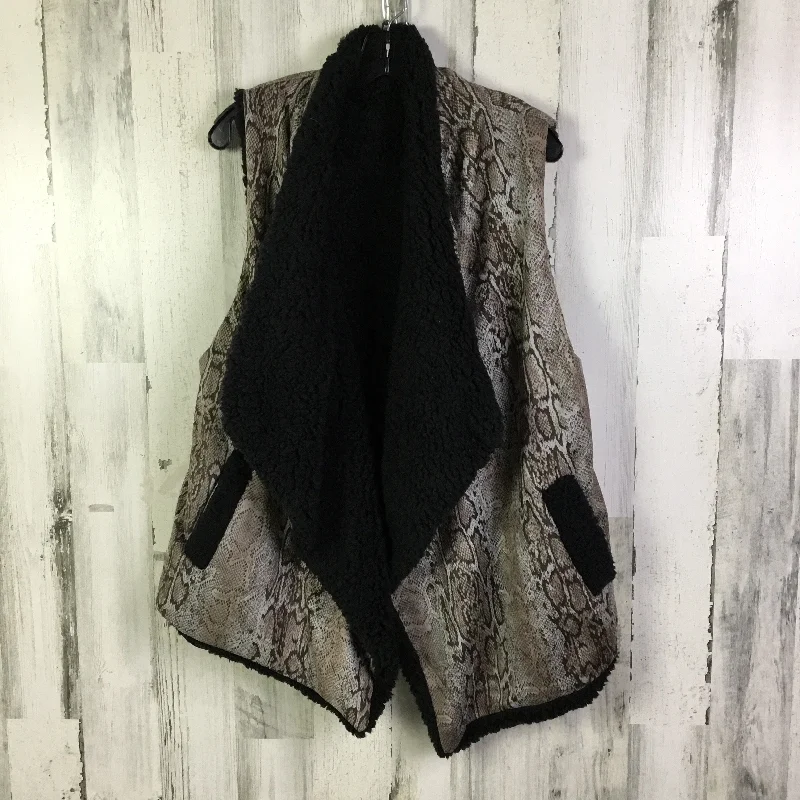 Vest Faux Fur & Sherpa By Clothes Mentor In Snakeskin Print, Size: L