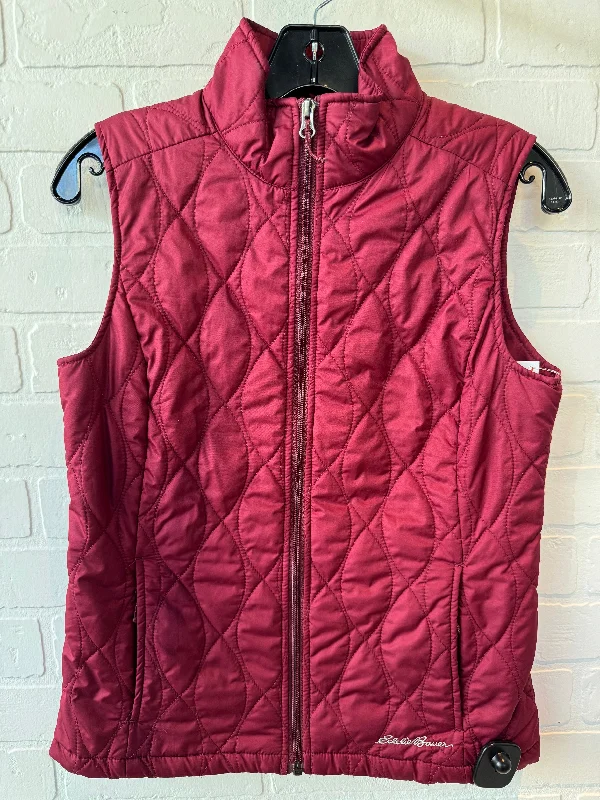 Vest Puffer & Quilted By Eddie Bauer In Red, Size: Xs