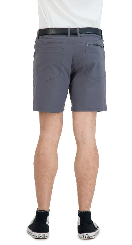 Everyday Stretch Shorts with a Comfortable Built-In Liner - Denim Style- Grey