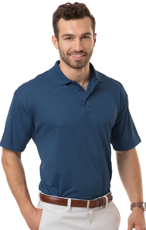 Blue Generation Men's Poly/Rayon Tonal Stripe Polo