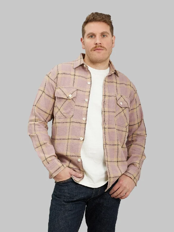 3sixteen Crosscut Flannel Mauve Slub Check