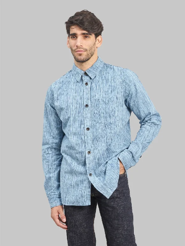 Pure Blue Japan 2223-ID Kasuri Chambray Regular Shirt Indigo