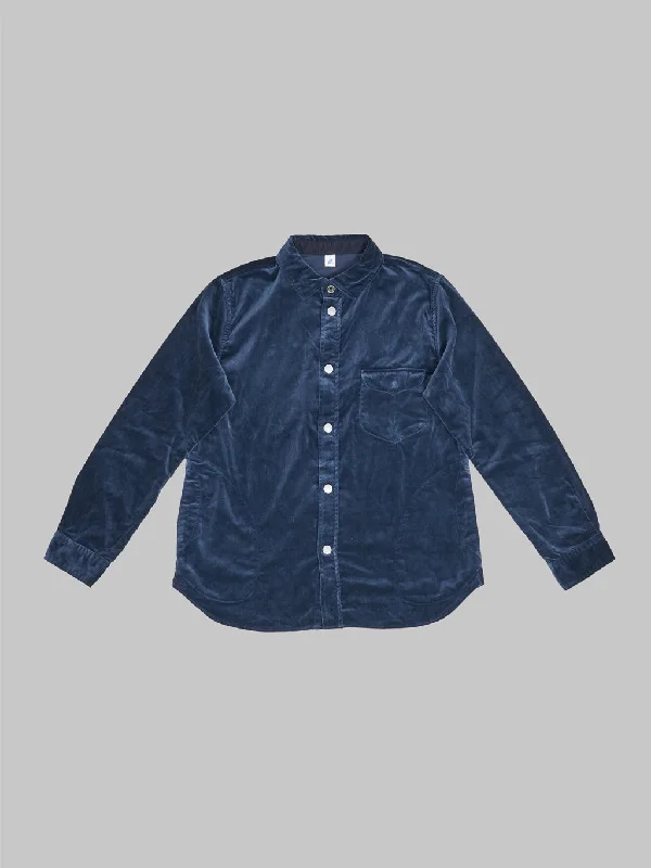 Pure Blue Japan 2224-NV Cotton Velvet CPO Shirt Navy