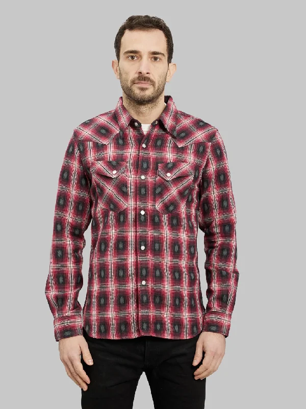 The Flat Head Native Check Western Shirt Red