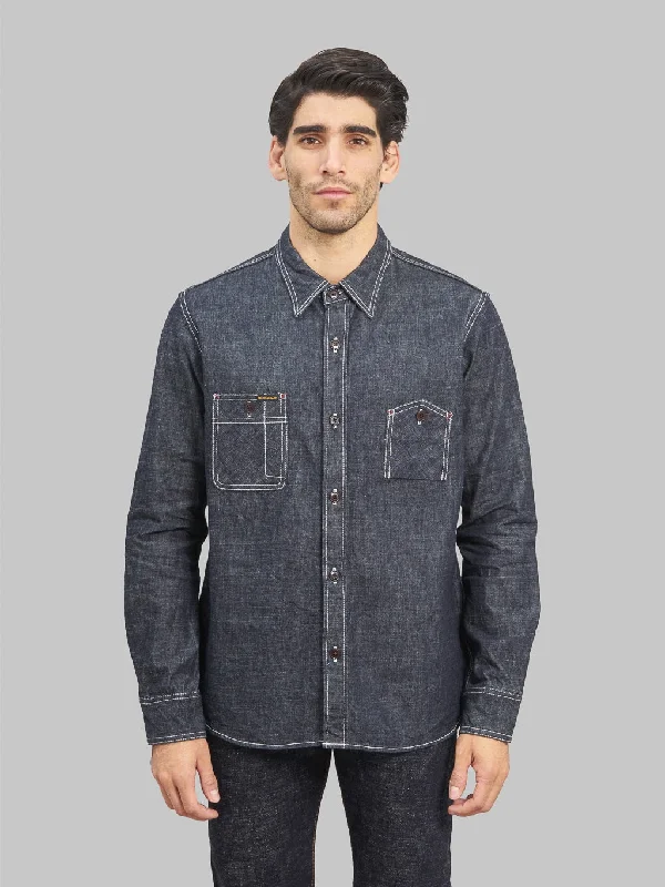 The Strike Gold 10oz Grey Slub Selvedge Denim Work Shirt