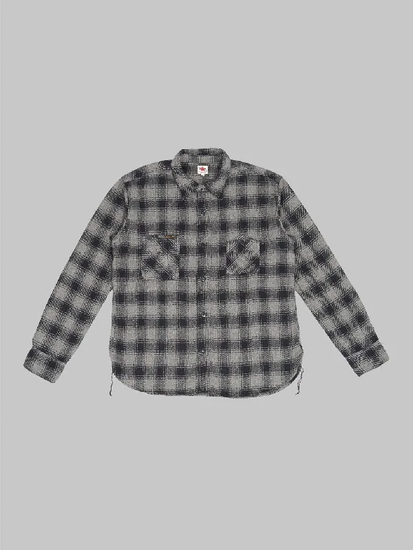 The Strike Gold SGS2203 Recycled Cotton Flannel Mixed Nep Check Work Shirt Grey