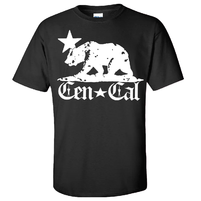 Cen Cal Bear Flag White Silhouette Asst Colors T-shirt/tee