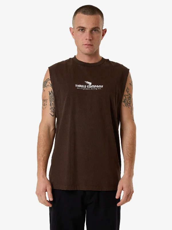 Hell Raising Merch Fit Muscle Tee - Postal Brown