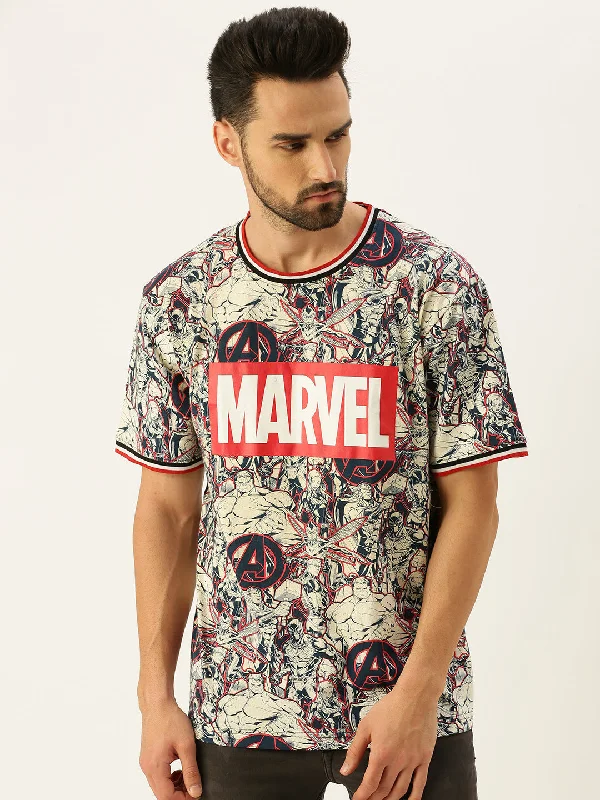 Marvel White Oversized Graphic Printed Tshirt