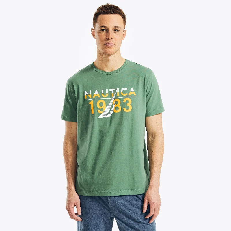 Nautica Mens 1983 Logo Graphic Sleep T-Shirt