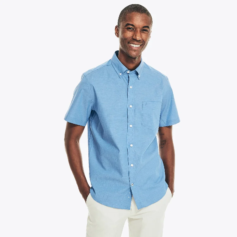 Nautica Mens Wrinkle-Resistant Wear To Work Short-Sleeve Shirt