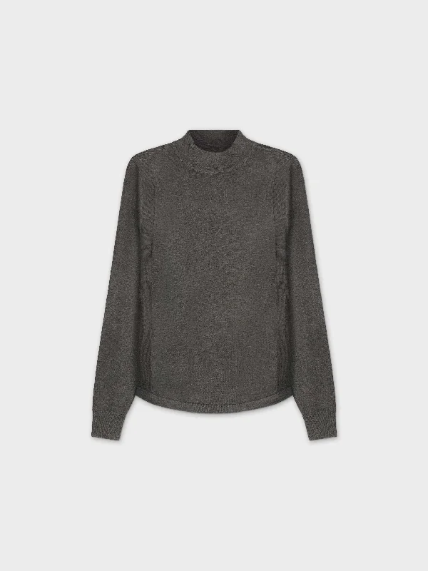 BASIC MOCK NECK TURTLENECK-GREY