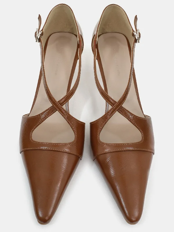 Bugur 80's Criss-Cross Pumps, Latte